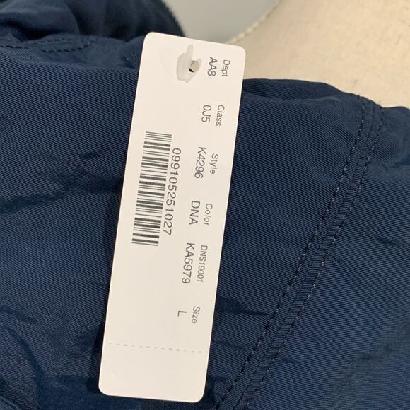 J. Crew Jeans navy blue zip front Sherpa fleece hooded jacket size L NWT - Picture 4 of 4